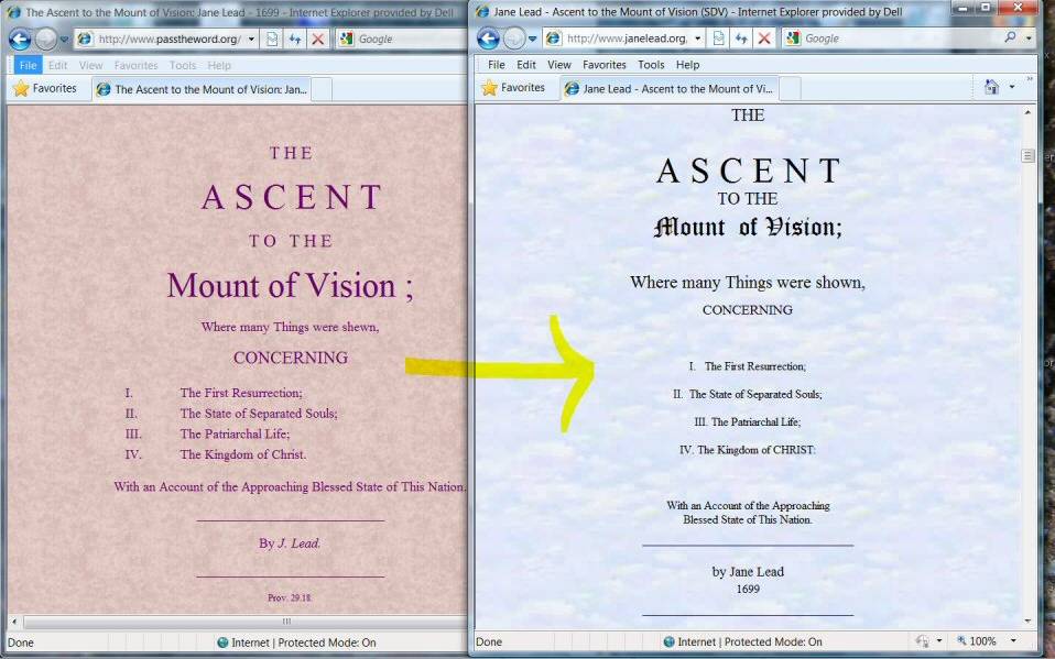 Ascent to Mount  title page comparison