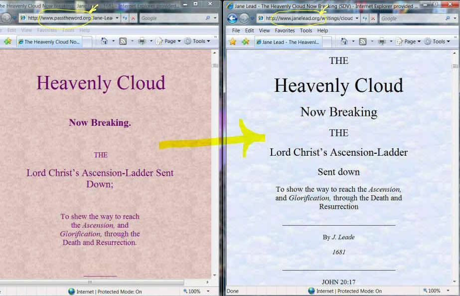 Heavenly Cloud title page comparison