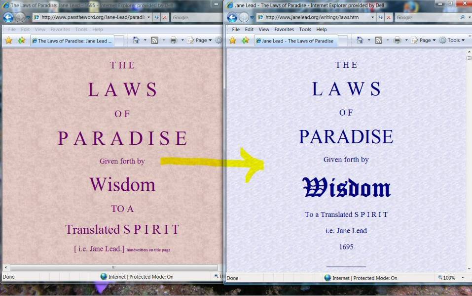 Laws of Paradise title page comparison